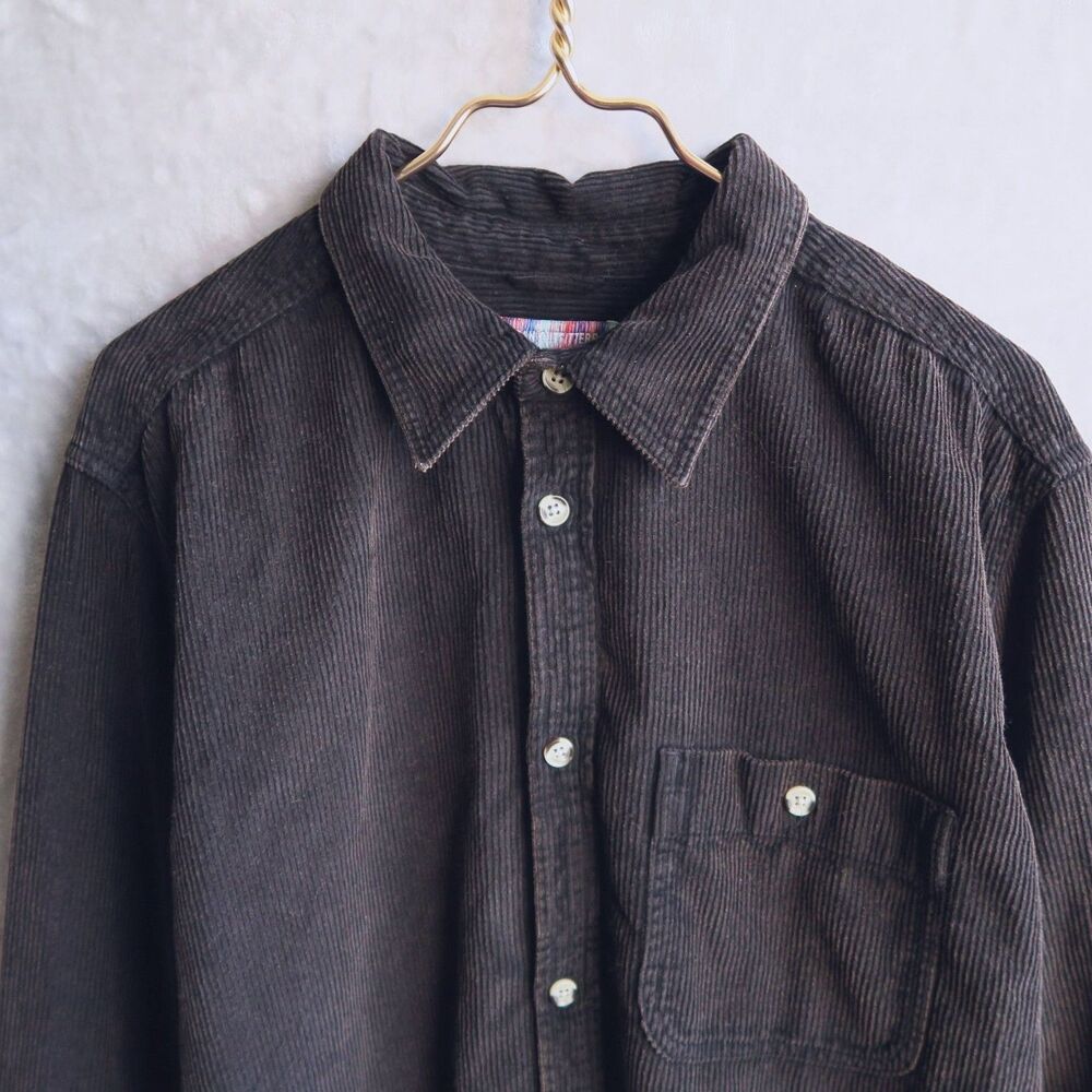 UO Brown Big Corduroy Work Shirt Size M Oversized Wide Wale Cotton - Picture 5 of 9